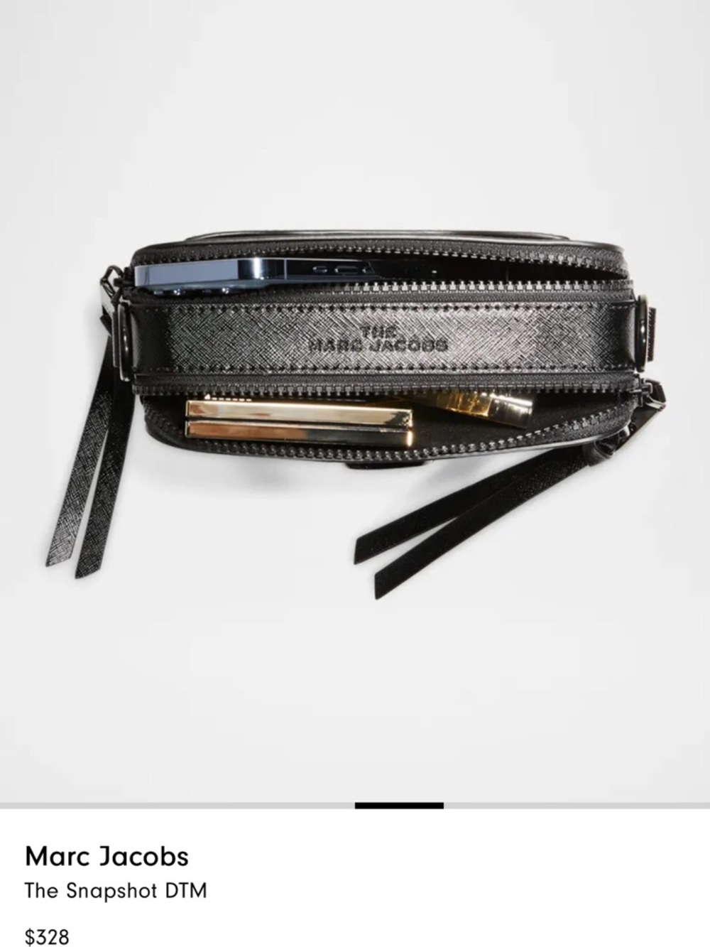 Marc Jacobs Black Leather Crossbody Camera Bag with Gunmetal Logo - Picture 7 of 8